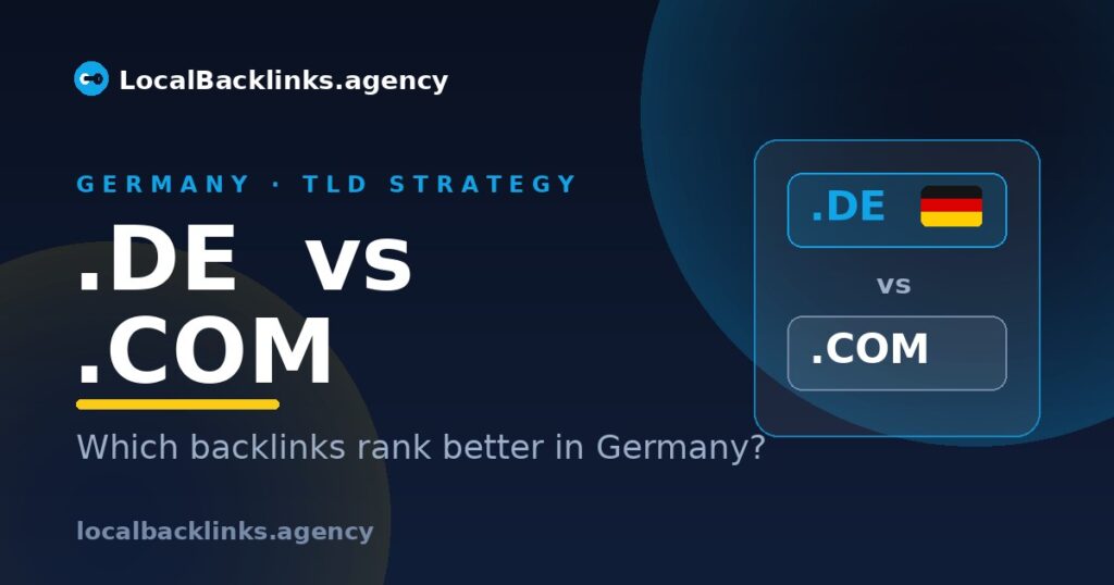 .DE vs .COM backlinks comparison for Germany