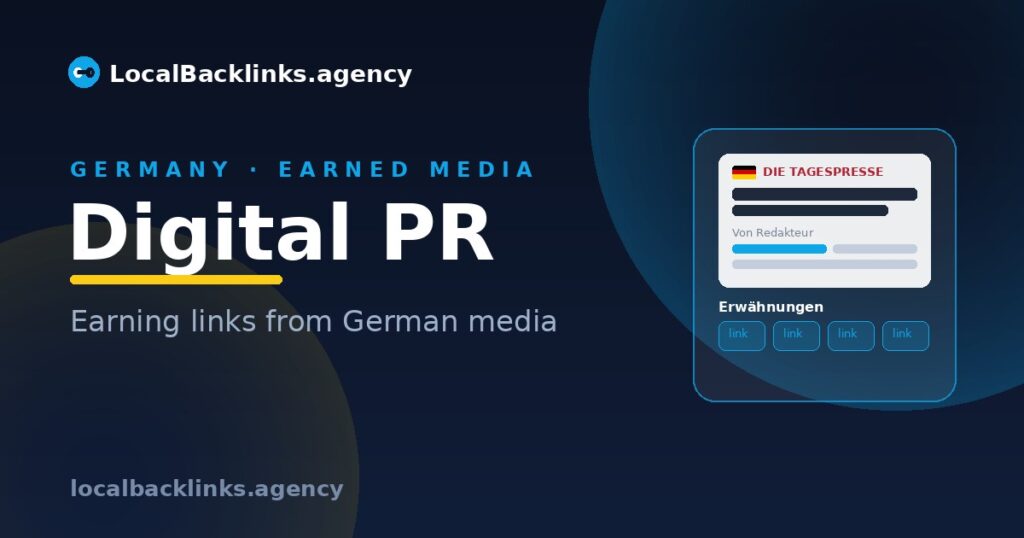 German digital PR earning links from German media