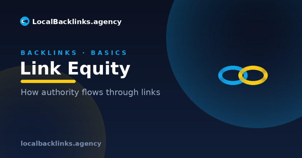 Link equity flowing through links between web pages