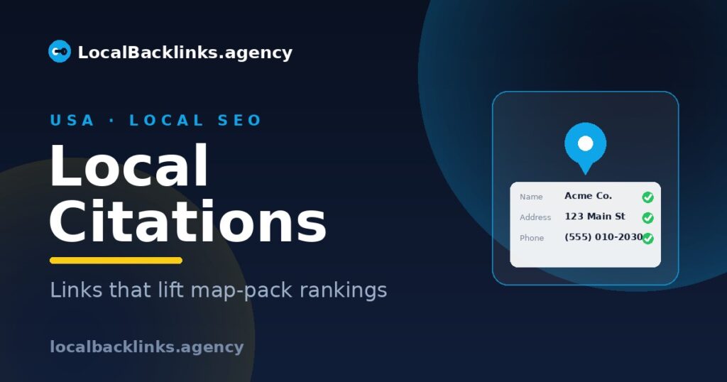 Local citations and consistent NAP for US local SEO