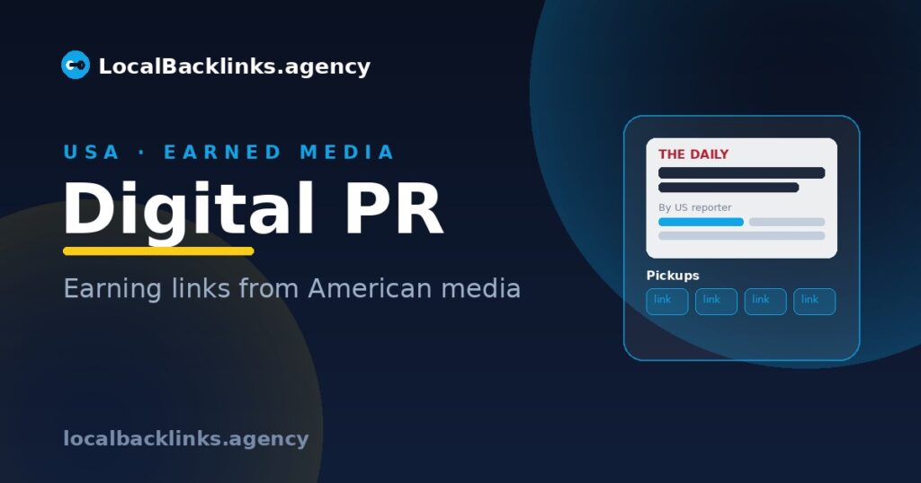 US digital PR earning links from American media