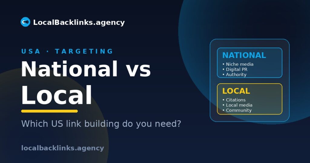 National vs local US link building comparison